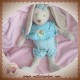 MOULIN ROTY SOS DOUDOU LAPIN MILA CREME ECRU BARBOTEUSE BLEU 30 CM