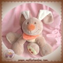 NATTOU SOS DOUDOU CHIEN LAPIN JADE BEIGE FLEUR ORANGE