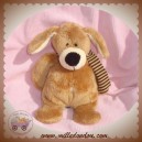 LASCAR SOS DOUDOU CHIEN MARRON ECHARPE RAYEE 20 cm