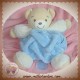 KALOO SOS DOUDOU OURS CREME BLANC BOULE PLUME BLEU