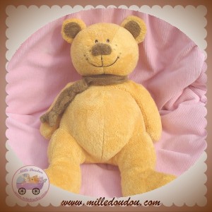 LASCAR DIVERS SOS DOUDOU OURS JAUNE ECHARPE MARRON