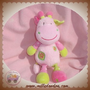 BABYSUN SOS DOUDOU VACHE GIRAFE ROSE VERT SPIRALES