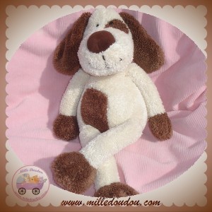 JELLYCAT SOS DOUDOU CHIEN MARRON BLANC ECRU