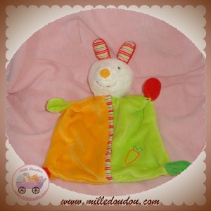 BABY CLUB C&A DOUDOU LAPIN PLAT VERT ORANGE CAROTTE BABY SUN