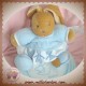 KALOO DOUDOU LAPIN BEIGE CORPS BOULE BLANC BLEU ENFANT SOS