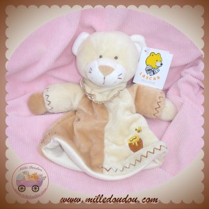 LASCAR SOS DOUDOU OURS MARIONNETTE ECRU BEIGE MIEL