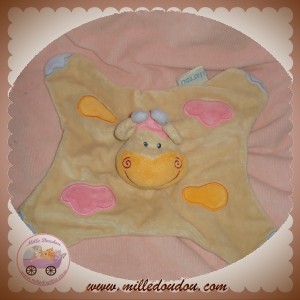 NATTOU SOS DOUDOU VACHE GIRAFE BEIGE PLATE ORANGE ROSE 