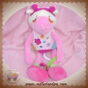 BAWI SOS DOUDOU VACHE MUSICAL ROSE FUSHIA FLEUR