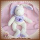 BABYNAT BABY NAT SOS DOUDOU LAPIN ECRU T-SHIRT VIOLET PRUNE