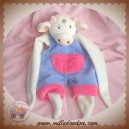 NOUNOURS DOUDOU VACHE COCHON BLANCHE SALOPETTE MAUVE ROSE SOS