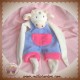 NOUNOURS SOS DOUDOU VACHE COCHON BLANCHE SALOPETTE MAUVE ROSE