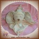 NICOTOY SOS DOUDOU LAPIN PLAT BEIGE BONNET ECHARPE SAUMON