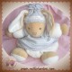 KALOO SOS DOUDOU PELUCHE LAPIN BEIGE BOULE ECRU PULL GRIS HIVER 