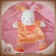 KIABI SOS DOUDOU LAPIN PLAT SAUMON ORANGE COEUR ROSE 