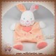 KIABI SOS DOUDOU LAPIN PLAT SAUMON ORANGE COEUR ROSE 