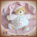 KALOO SOS DOUDOU OURS BEIGE BOULE BLANC HOCHET COEUR ROSE