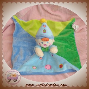 NICOTOY SOS DOUDOU CLOWN LUTIN PLAT BLEU VERT KIABI