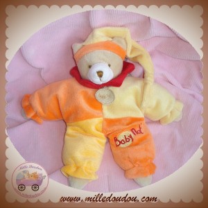 BABYNAT BABY NAT DOUDOU OURS QUASI PLAT ORANGE JAUNES SOS