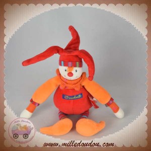 MOULIN ROTY SOS DOUDOU CLOWN DRAGOBERT CAPUCIN ROUGE 20 CM