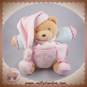 KALOO SOS DOUDOU OURS BEIGE BOULE ROSE BLEU LILIBLUE