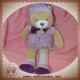 DOUDOU ET COMPAGNIE OURS BEIGE PANTIN MAUVE VIOLET SAM SOS