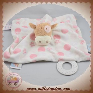 NOUKIE'S DOUDOU VACHE LOLA DOTTY PLATE ROSE FLEUR DENTITION SOS