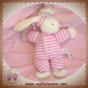 COROLLE SOS DOUDOU PELUCHE LAPIN RAYE ROSE HOCHET