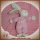 COROLLE SOS DOUDOU PELUCHE LAPIN RAYE ROSE HOCHET