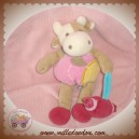 DOUDOU ET COMPAGNIE SOS VACHE CERISE BEIGE ROSE AVEC BONBON 