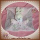 NICOTOY DOUDOU LAPIN ECRU PLAT ROSE ABC ATTACHE TETINE SOS