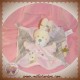 NICOTOY DOUDOU LAPIN ECRU PLAT ROSE ABC ATTACHE TETINE SOS