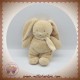 NICOTOY DOUDOU LAPIN BEIGE ECHARPE ECRU GRAND SOURIRE SOS