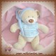 NICOTOY DOUDOU OURS ECRU PULL RAYE BLEU ETOILE LUNE BABY CLUB C&A