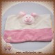 TEX SOS DOUDOU LAPIN PLAT ECRU ROSE ORANGE FLEUR