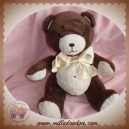 H&M H & M DOUDOU OURS MARRON NOEUD SATIN JAUNE SOS