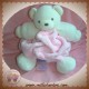 KALOO SOS DOUDOU OURS BLANC BOULE PLUME ROSE CLAIR 25 cm