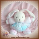 KALOO DOUDOU LAPIN LILIBLUE ROSE BLEU FLEUR PATCHWORK SOS