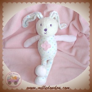 OKAIDI OBAIBI SOS DOUDOU LAPIN BLANC A POIS BLEU ROSE