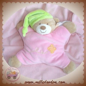 NATTOU SOS DOUDOU OURS BEIGE CORPS ROSE PAPILLON HOCHET 9