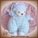 NOUNOURS SOS DOUDOU OURS BLANC VICHY BLEU