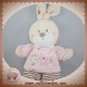 NICOTOY SOS DOUDOU LAPIN ECRU ROSE NOEUD OREILLES ABC