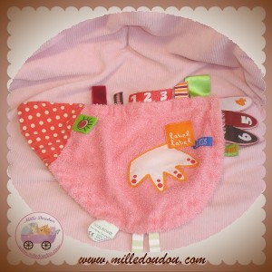 LABEL LABEL DOUDOU POULE PLATE ROSE EPONGE CHIFFRES