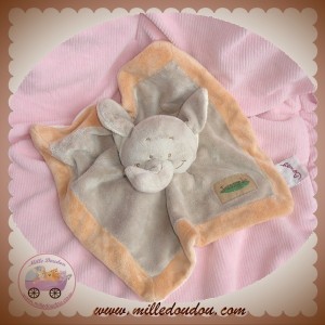 BENGY DOUDOU ELEPHANT BEIGE PLAT ECRU ORANGE JUNGLE SOS