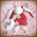 BABYNAT BABY NAT DOUDOU LAPIN BLANC CORPS ROUGE ROSE MOUCHOIR