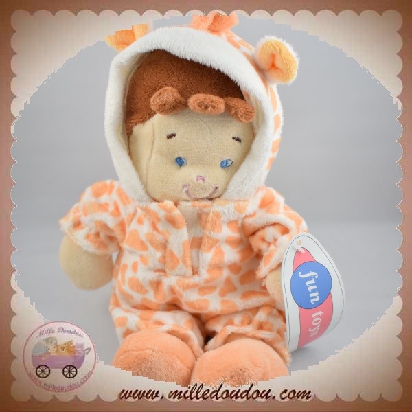 FUN TOYS NICOTOY DOUDOU GARCON DEGUISE EN GIRAFE ORANGE - Boutique pour  retrouver Doudou !!!