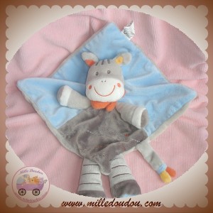 NICOTOY SOS DOUDOU CHEVAL GRIS PLAT BLEU FOULARD ORANGE