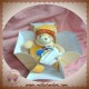 DOUDOU ET COMPAGNIE SOS OURS CANNELLE JAUNE MARRON MOUCHOIR