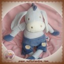 SUCRE D'ORGE SOS DOUDOU ANE GRIS SHORT BLEU 40 CM