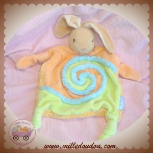 KALOO SOS DOUDOU LAPIN BEIGE PLAT ORANGE VERT SPIRALE LOLLIES