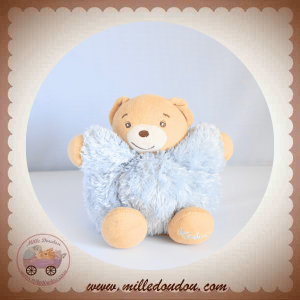 KALOO SOS DOUDOU OURS FUR BEIGE CORPS BOULE BLEU YETI